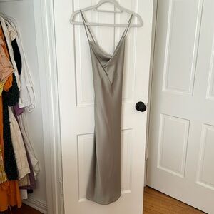 Show Me Your Mumu Vienna Cowl Dress In Moss Green